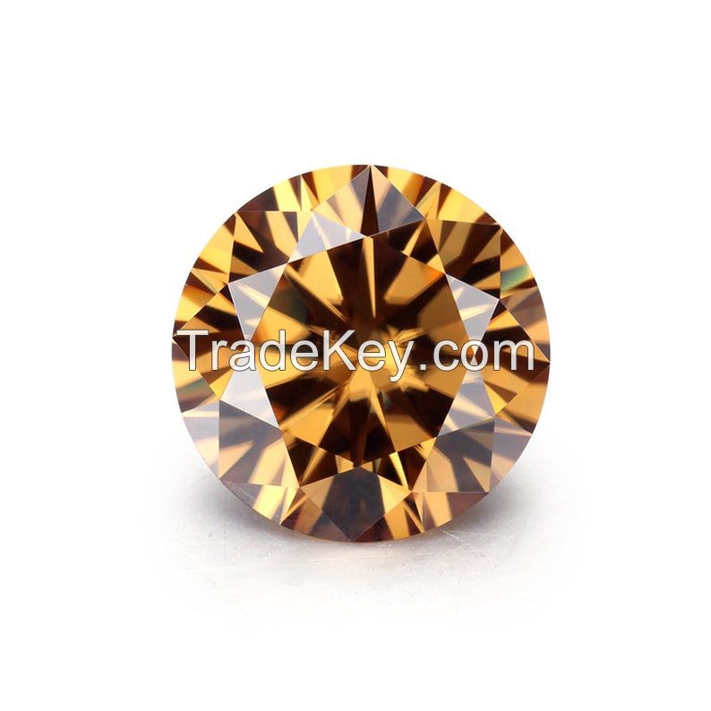 High quality loose moissanite Vivid Brown round cut Carat-1.00ct_6.80mm