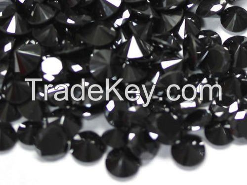 High quality loose moissanite Jet Black round cut Carat-1.00ct_6.80mm