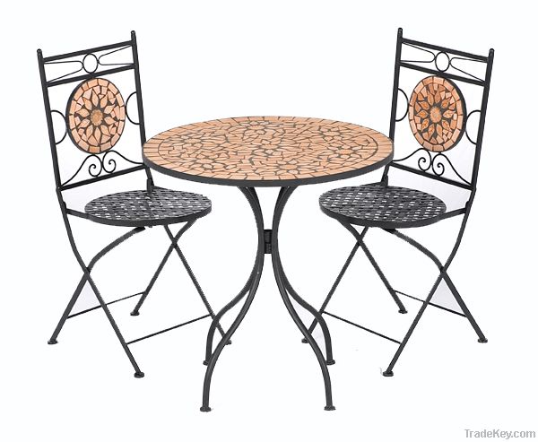 mosaic table and chair