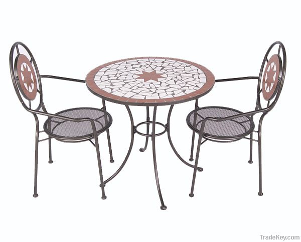 mosaic table and chair