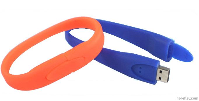 8GB USB2.0 Bracelet USB Flash Drives, Made of Silicone