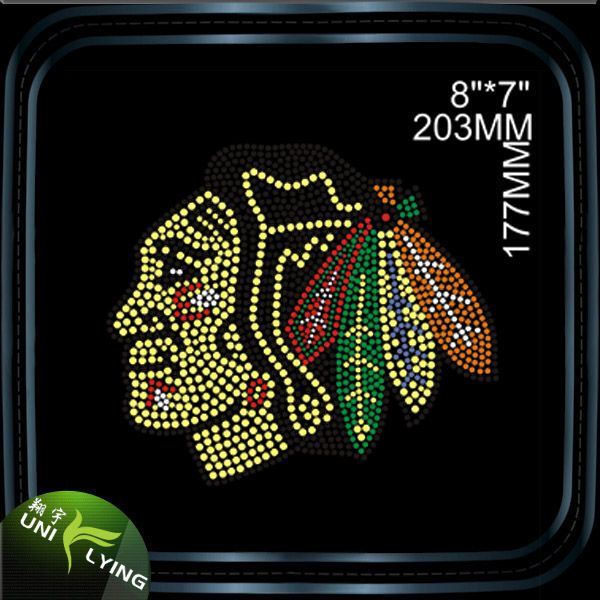 Sport Blackhawks Wholesale Rhinestone Heat Transfer