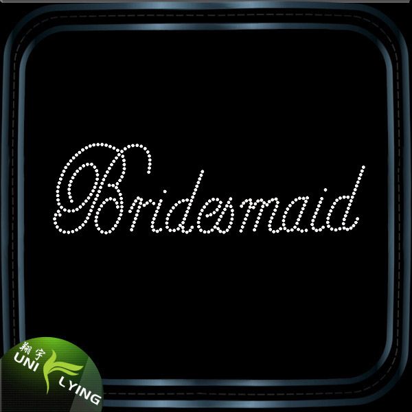 Wedding bridesmaid iron on rhinestone motif pattern