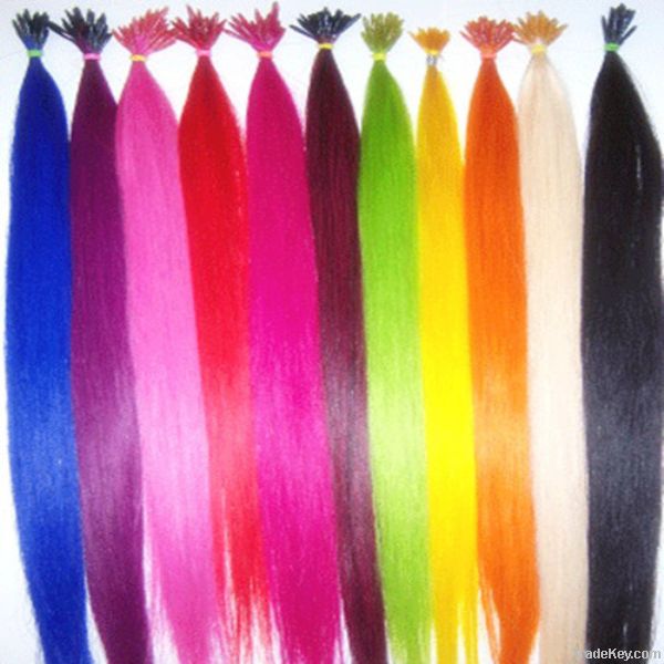 8-30 inch different color straight and wavy keretin stick tip hair