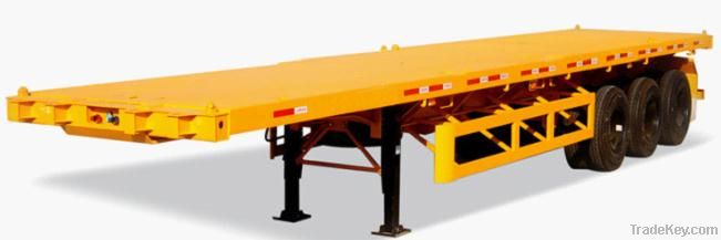 Three axle flat bed semi trailer