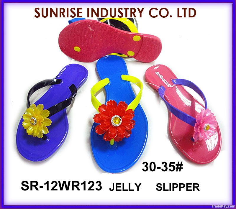 2012 fashion PVC ladies jelly slippers