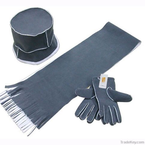 warm polar fleece 3 set scarf