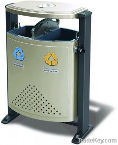 trash bin , metal litter bin, outdoor furniture