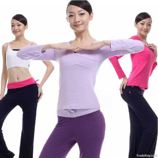 Cheap & Hot sale black/pink sleeveless Yoga clothes suit