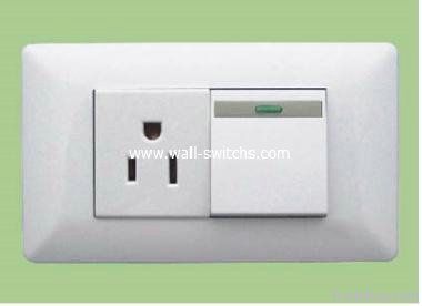 15A socket+switch ABS material South American standard switch