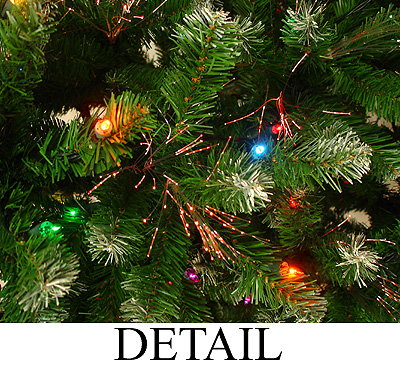 6.5&#039; Frosted Noble Fiber Optic Artificial Christmas Tree - Multi Light