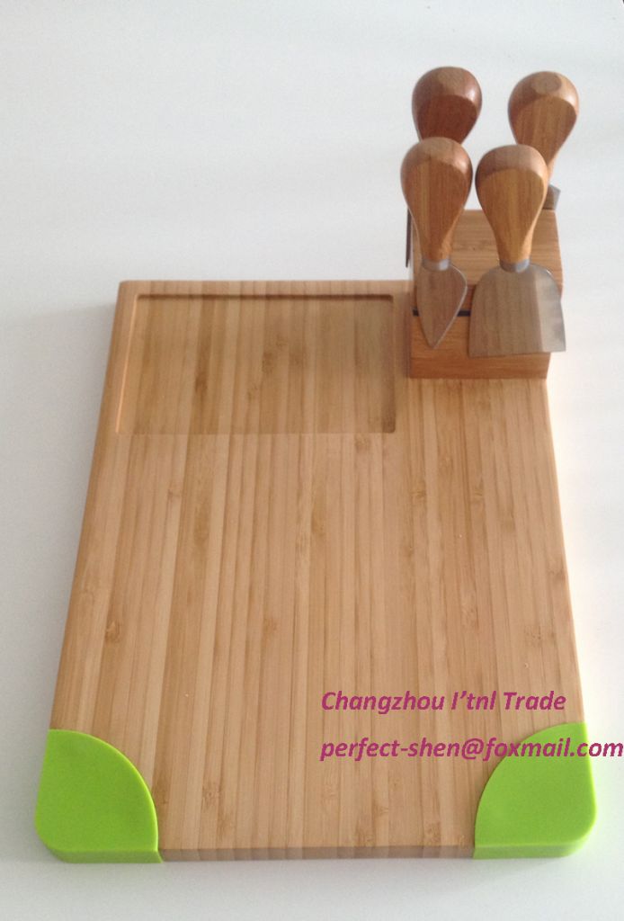 free-stand multi-function bamboo cutting board