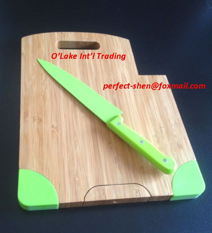 free-stand multi-function bamboo cutting board