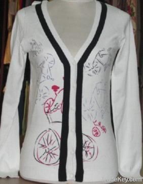 women's print cardigan