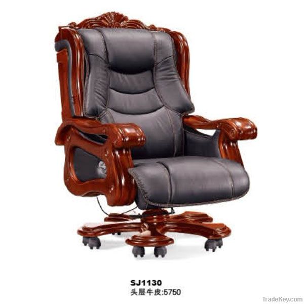 Office Star Deluxe Genuine Leather Chair