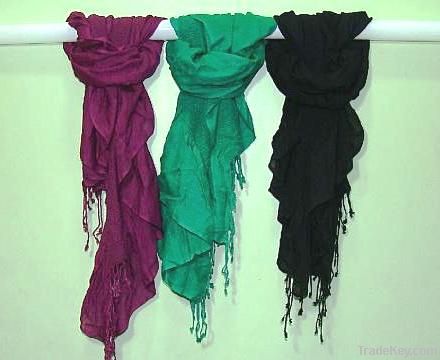 Plain Dyed Pashmina - Satin Scarves &amp; Stoles