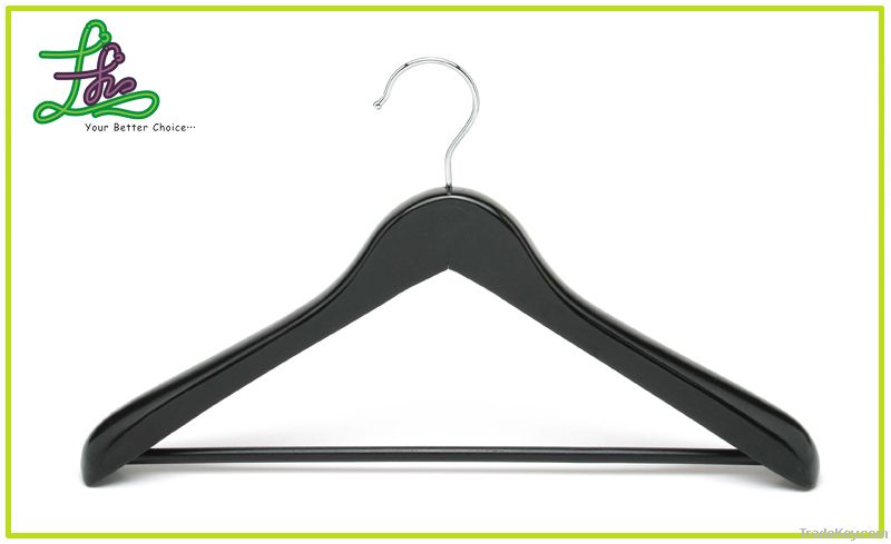 class black wooden clothes hanger