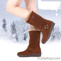 Winter shoe leather wedge snow boots female boots