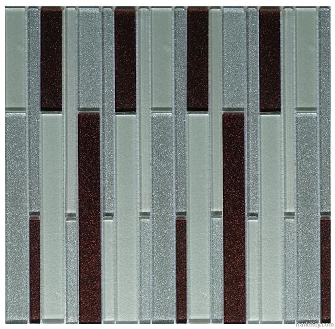 Shining surface glass mosaic with strip