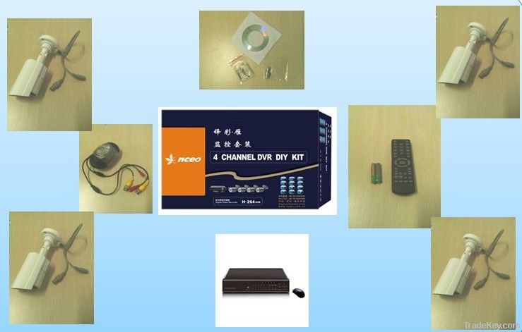 waterproof ourtdoor night vision megapixel G-H.264 4CH DVR kits