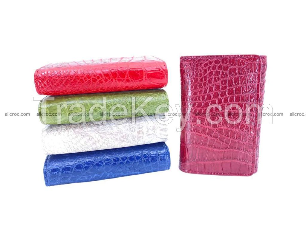 Crocodile skin wallet for women, trifold from crocodile leather