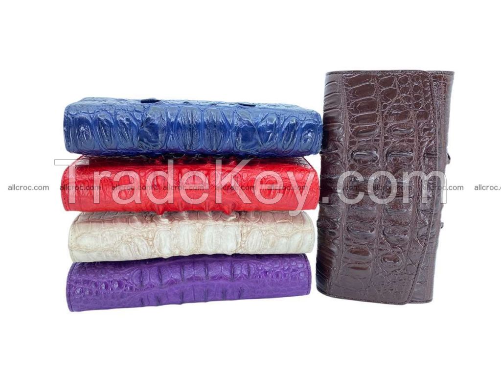 Women’s Crocodile skin wallet long trifold tail part