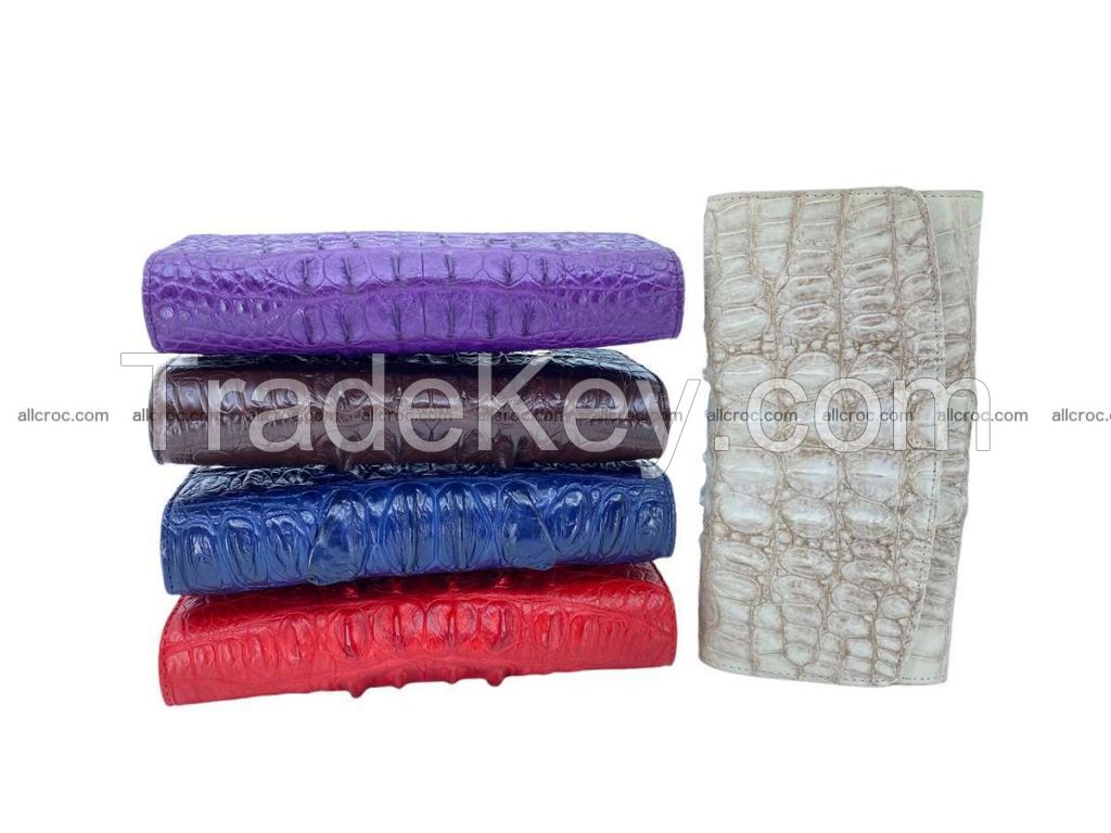 Women’s Crocodile skin wallet long trifold tail part