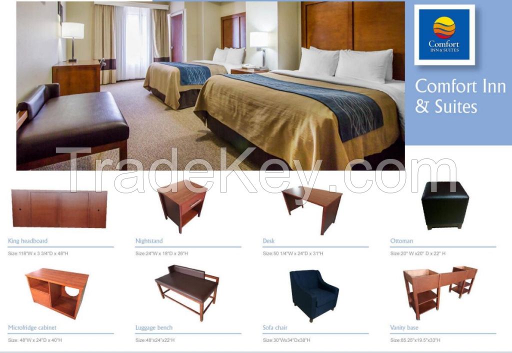 Custom Made 5 Star FF&E Project Luxury Modern Hotel Bed Room Furniture Bedroom Set Custom Solid Wood Hotel Furniture Bed