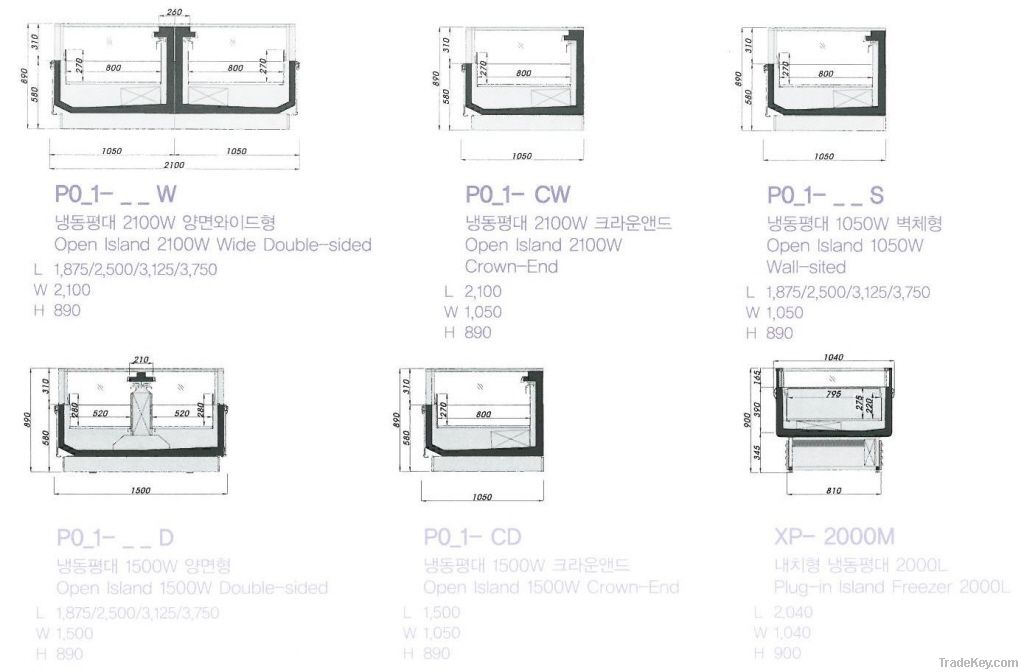 Open Island Freezer    Showcase / Refrigerating Equipment