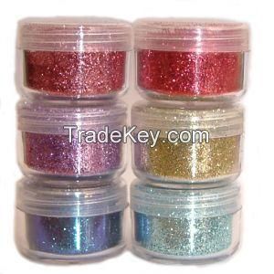 PET glitter powder, aluminum glitter, hexagon glitter, cosmetic glitter, solvent resistance glitter, heat resistance glitter, glitter for textile, glitter for masterbatch, glitter for Christmas decorations, glitter for artificial flowers, glitter for card