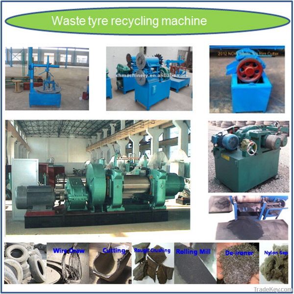 Waste tire recycling machine