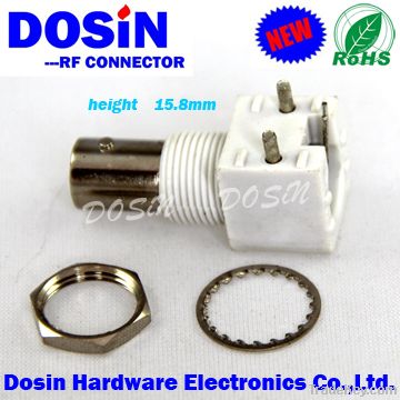 90 degree white plastic bnc female connector