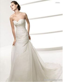 Mermaid Sweetheart Court Train Organza Wedding Dress