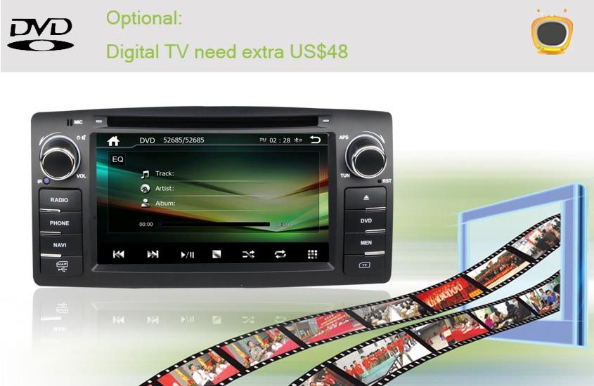 6.2&quot;CAR DVD GPS NAVIGATION RADIO AUDIO BLUETOOTH TV FOR BYD F3  TOYOTA COROLLA E120