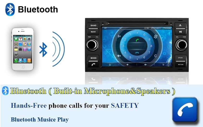 7&quot;Car DVD GPS Navigation Raido Audio Bluetooth  FOR Ford Focus  Ford C-Max Ford Transit