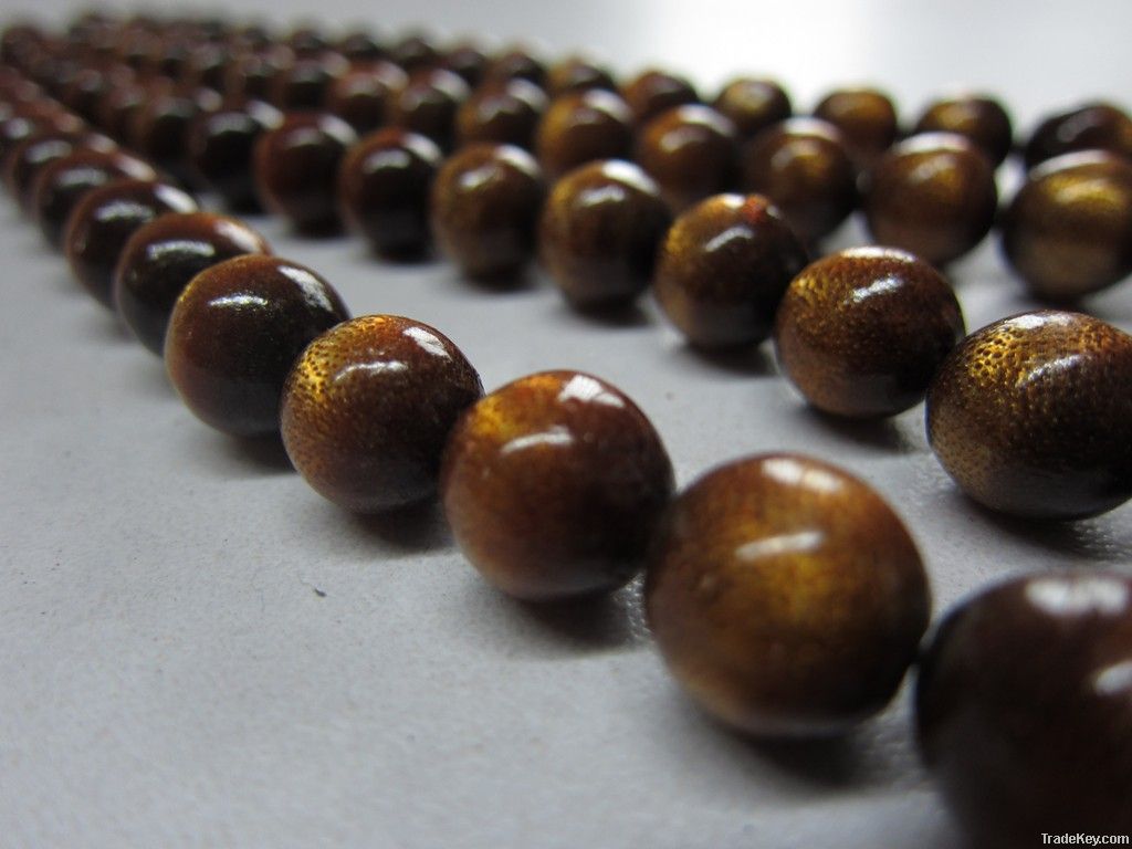 Black Coral Rosary Round Beads