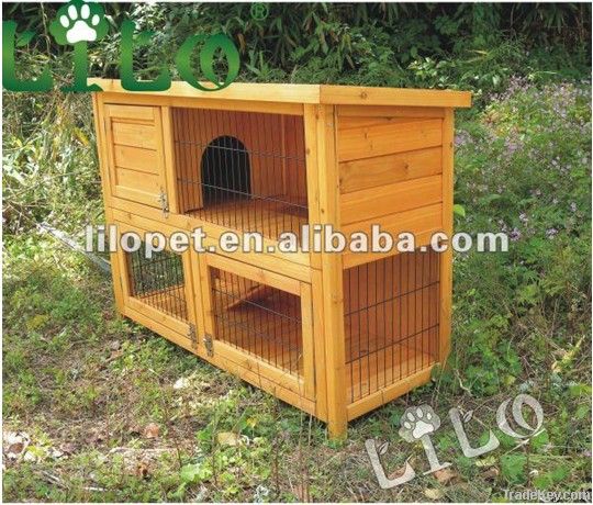 Wood rabbit hutch cage house R0790