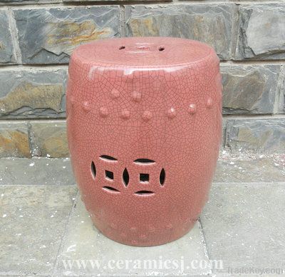 chinese  Pink crackle Ceramic Garden Stool WRYPP02