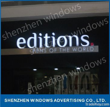 mirror polished stainless steel return resin facelit led letter sign