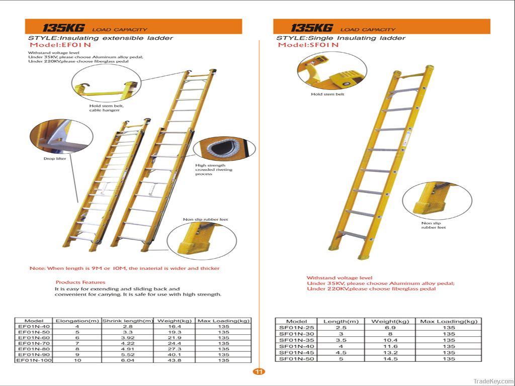 Insulating extensible ladder