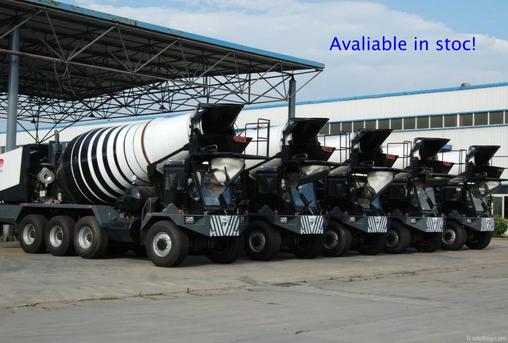 Multi-functional front discharge concrete mixer truck