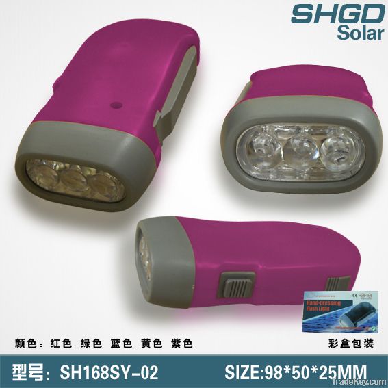 crank flashlight with three led