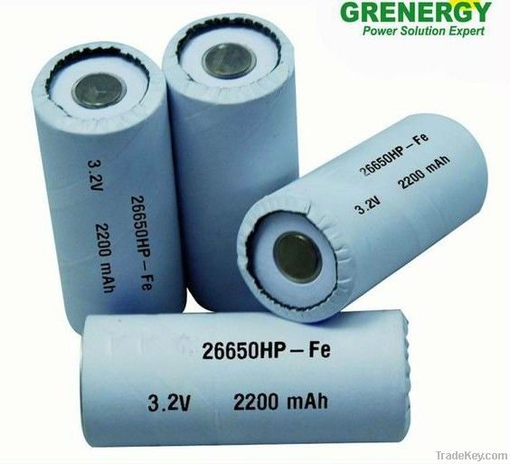 22650 lithum ion battery 3.2v 2200mAh for R/C car solar lighting, UPS,