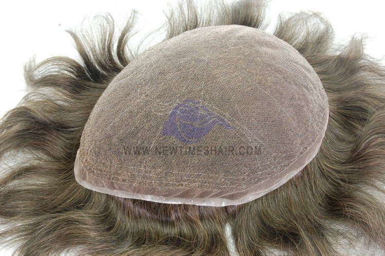 HS7: Full lace base with reinforced stitching lines stock hairpiece