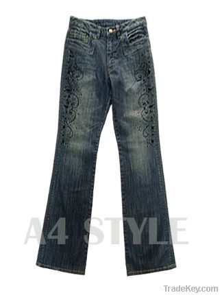 Rhinestone Beading Jeans