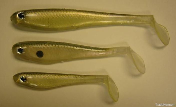 Hollow swim baits with vibratail