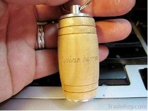 Free Sample Cool Wooden Wine Barrel Style USB Flash Drive (D-025)