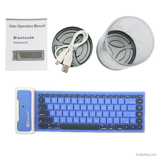 Silicone Wireless Bluetooth 2.0 Keyboard for ipad mini/ipad 2