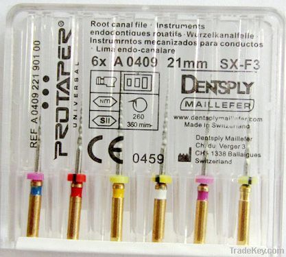 Original Dentsply protaper NITI Files (engine use)