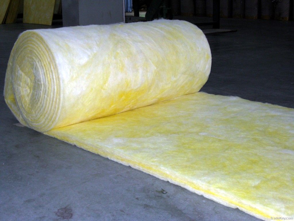 Glasswool blanket/glass wool roll with Alum.foil as heat insulation roofing material